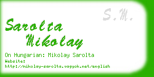sarolta mikolay business card